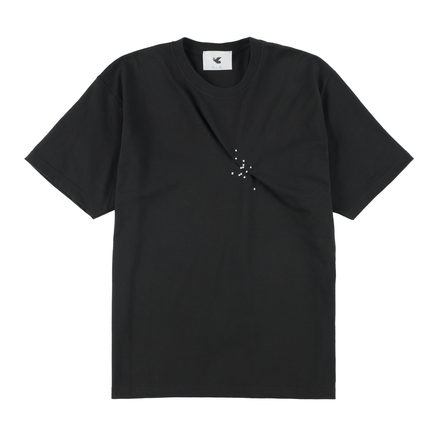 T SHIRT BLACK ( STUDY 5.02 : PINCHED DOTS LOGO)