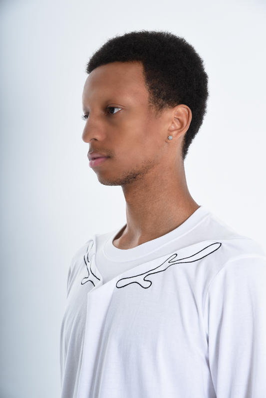 LONG SLEEVE T SHIRT WHITE ( STUDY 9.02 : kvr LOGO)